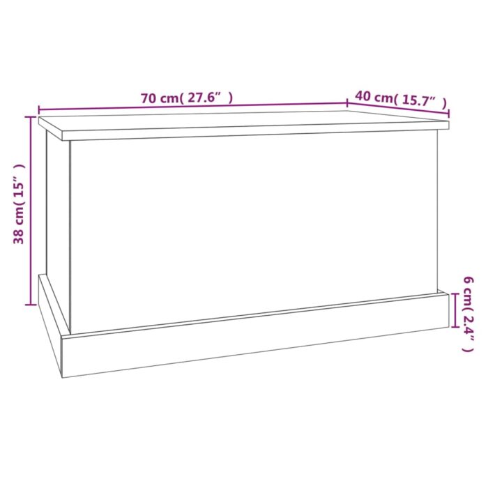 Boîte de rangement sonoma gris 70x40x38 cm bois d'ingénierie – Image 8