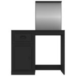 Coiffeuse avec miroir noir 90x50x132,5 cm bois d'ingénierie – Image 4