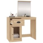 Coiffeuse avec miroir chêne sonoma 90x50x132,5 cm – Image 3