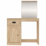 Coiffeuse avec miroir chêne sonoma 90x50x132,5 cm – Image 4