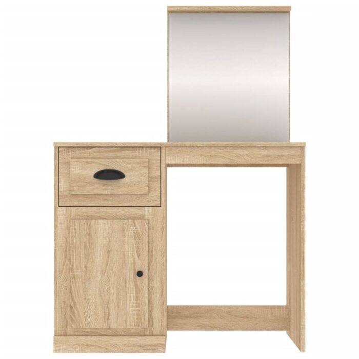 Coiffeuse avec miroir chêne sonoma 90x50x132,5 cm – Image 4