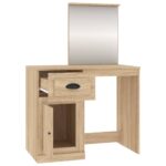 Coiffeuse avec miroir chêne sonoma 90x50x132,5 cm – Image 5