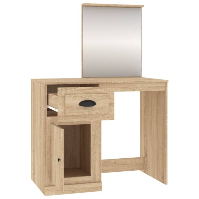 Coiffeuse avec miroir chêne sonoma 90x50x132,5 cm – Image 5
