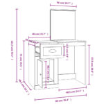 Coiffeuse avec miroir chêne sonoma 90x50x132,5 cm – Image 8