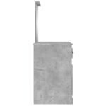 Coiffeuse et miroir gris béton 90x50x132,5 cm bois d'ingénierie – Image 6