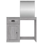 Coiffeuse avec miroir sonoma gris 90x50x132,5cm bois ingénierie – Image 4