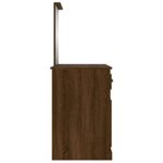 Coiffeuse et miroir chêne marron 90x50x132,5 cm bois ingénierie – Image 6