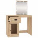 Coiffeuse avec LED chêne sonoma 90x50x132,5cm bois d'ingénierie – Image 5