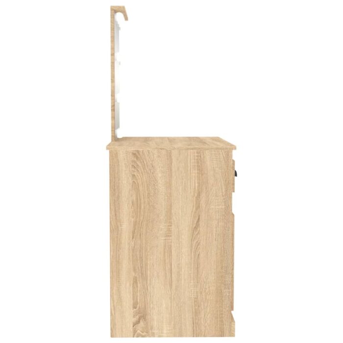 Coiffeuse avec LED chêne sonoma 90x50x132,5cm bois d'ingénierie – Image 6