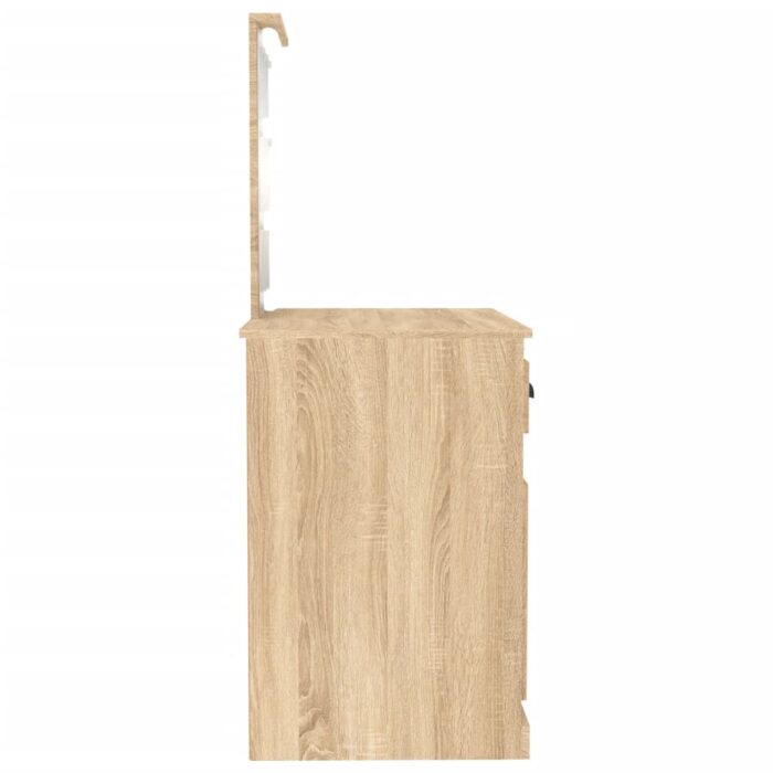 Coiffeuse avec LED chêne sonoma 90x50x132,5cm bois d'ingénierie – Image 9