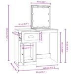 Coiffeuse avec LED chêne fumé 90x50x132,5 cm bois d'ingénierie – Image 12