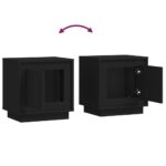 Tables de chevet 2 pcs noir 44x35x45 cm bois d'ingénierie – Image 7