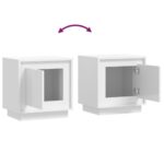 Tables de chevet 2pcs blanc brillant 44x35x45cm bois ingénierie – Image 7
