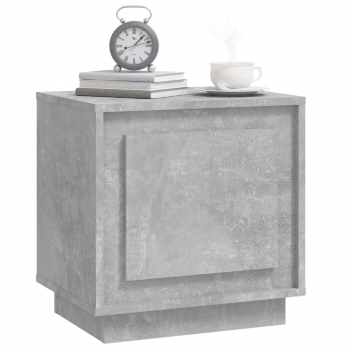 Table de chevet gris béton 44x35x45 cm bois d'ingénierie – Image 2
