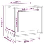 Table de chevet gris béton 44x35x45 cm bois d'ingénierie – Image 9