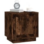 Tables de chevet 2 pcs chêne fumé 44x35x45 cm bois d'ingénierie – Image 2