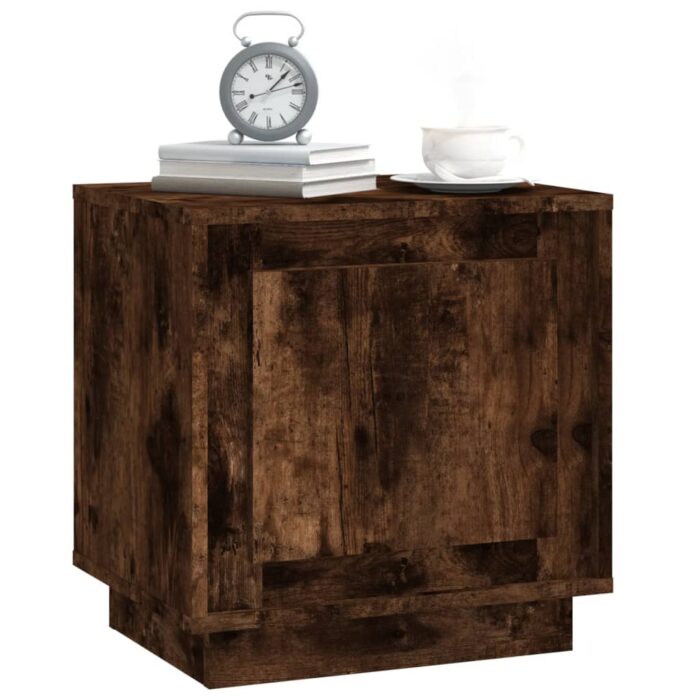 Tables de chevet 2 pcs chêne fumé 44x35x45 cm bois d'ingénierie – Image 2