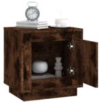 Tables de chevet 2 pcs chêne fumé 44x35x45 cm bois d'ingénierie – Image 3