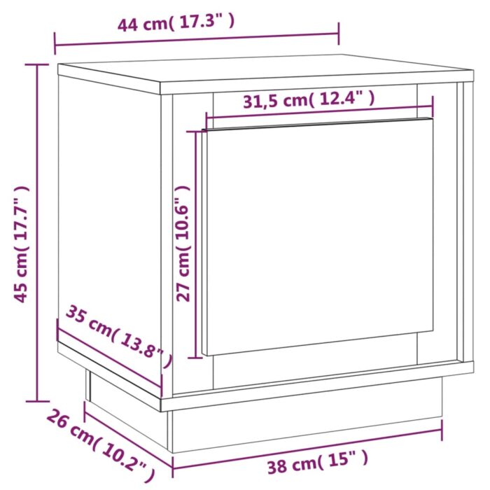 Tables de chevet 2 pcs chêne fumé 44x35x45 cm bois d'ingénierie – Image 9