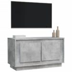 Meuble TV gris béton 80x35x45 cm bois d'ingénierie – Image 2