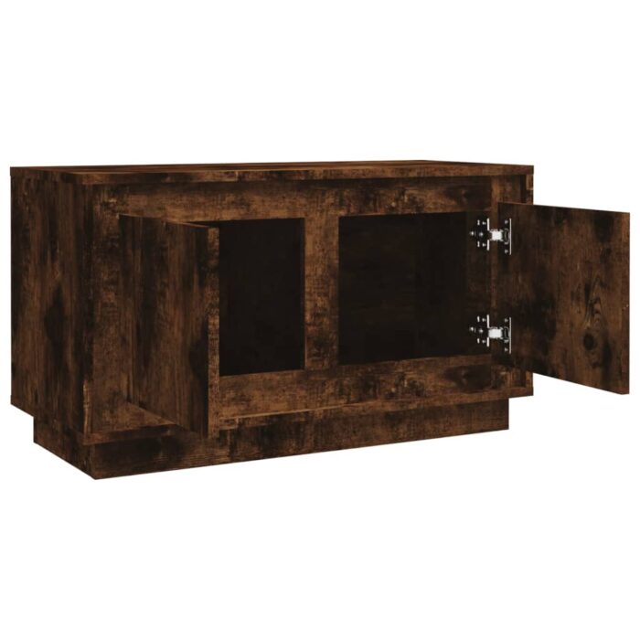 Meuble TV chêne fumé 80x35x45 cm bois d'ingénierie – Image 5