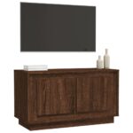 Meuble TV chêne marron 80x35x45 cm bois d'ingénierie – Image 2