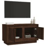 Meuble TV chêne marron 80x35x45 cm bois d'ingénierie – Image 3