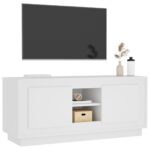 Meuble TV blanc 102x35x45 cm bois d'ingénierie – Image 2