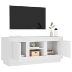 Meuble TV blanc 102x35x45 cm bois d'ingénierie – Image 3