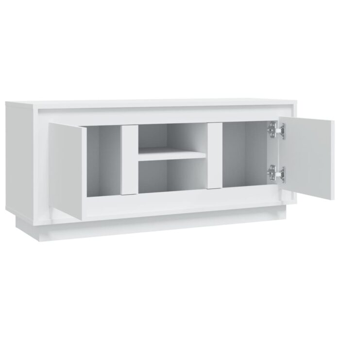 Meuble TV blanc 102x35x45 cm bois d'ingénierie – Image 5