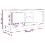 Meuble TV blanc 102x35x45 cm bois d'ingénierie – Image 8