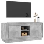 Meuble TV gris béton 102x35x45 cm bois d'ingénierie – Image 2