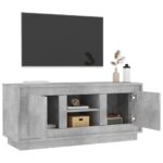 Meuble TV gris béton 102x35x45 cm bois d'ingénierie – Image 3