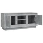Meuble TV gris béton 102x35x45 cm bois d'ingénierie – Image 5