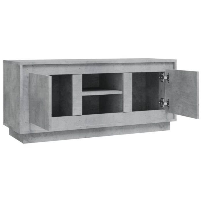 Meuble TV gris béton 102x35x45 cm bois d'ingénierie – Image 5