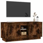 Meuble TV chêne fumé 102x35x45 cm bois d'ingénierie – Image 2