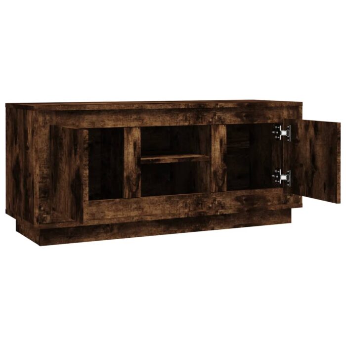 Meuble TV chêne fumé 102x35x45 cm bois d'ingénierie – Image 5