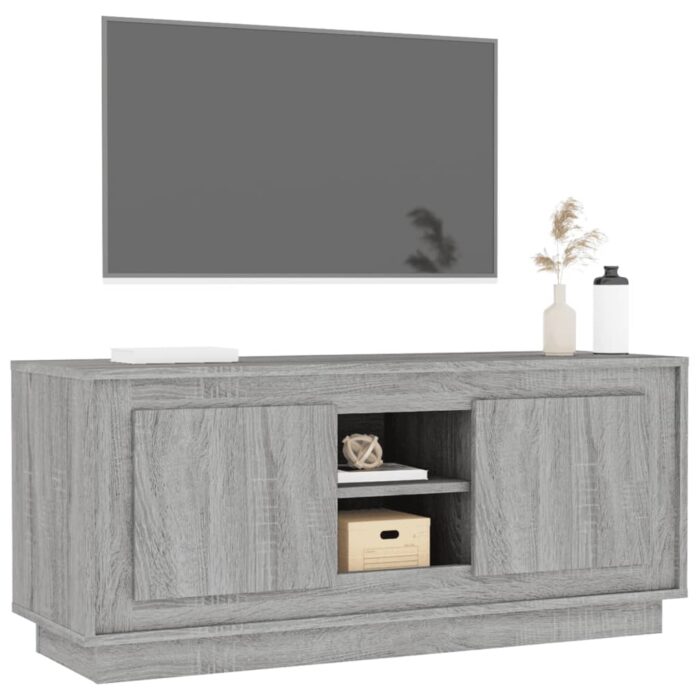 Meuble TV sonoma gris 102x35x45 cm bois d'ingénierie – Image 2