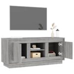 Meuble TV sonoma gris 102x35x45 cm bois d'ingénierie – Image 3
