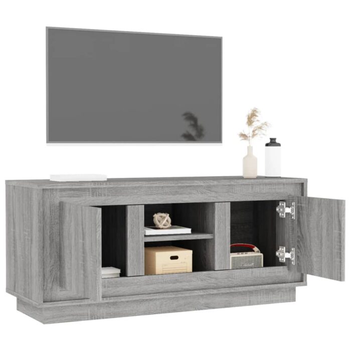 Meuble TV sonoma gris 102x35x45 cm bois d'ingénierie – Image 3