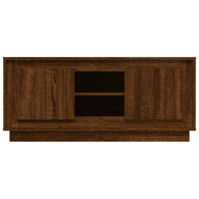 Meuble TV chêne marron 102x35x45 cm bois d'ingénierie – Image 4