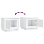 Table basse blanc 51x50x44 cm bois d'ingénierie – Image 6