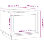 Table basse blanc 51x50x44 cm bois d'ingénierie – Image 8