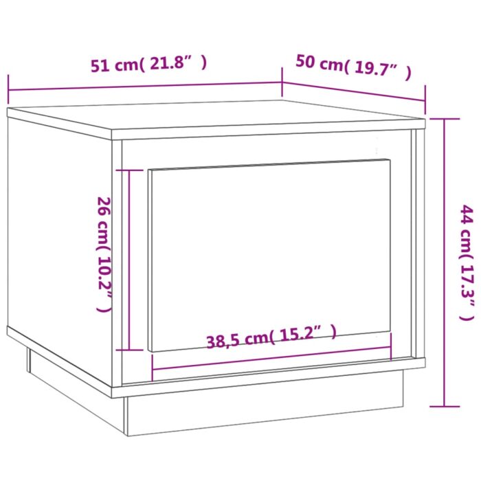 Table basse blanc brillant 51x50x44 cm bois d'ingénierie – Image 8