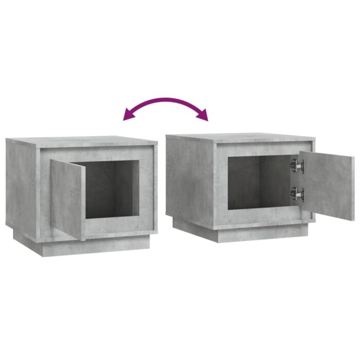 Table basse gris béton 51x50x44 cm bois d'ingénierie – Image 6