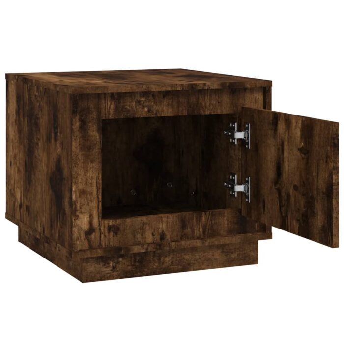 Table basse chêne fumé 51x50x44 cm bois d'ingénierie – Image 4