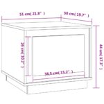 Table basse chêne fumé 51x50x44 cm bois d'ingénierie – Image 8