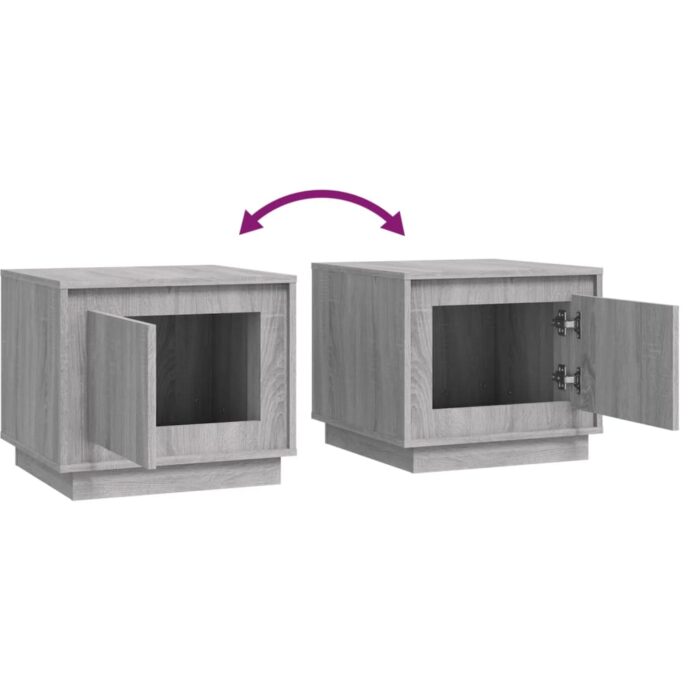 Table basse sonoma gris 51x50x44 cm bois d'ingénierie – Image 6