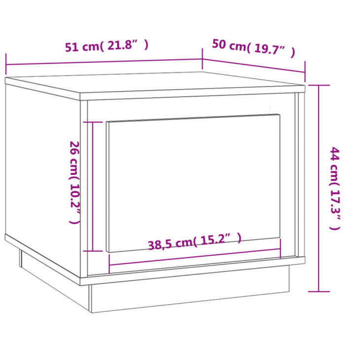 Table basse sonoma gris 51x50x44 cm bois d'ingénierie – Image 8