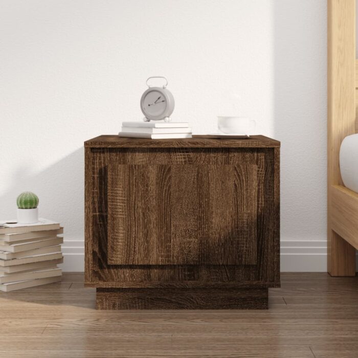 Table basse chêne marron 51x50x44 cm bois d'ingénierie – Image 1